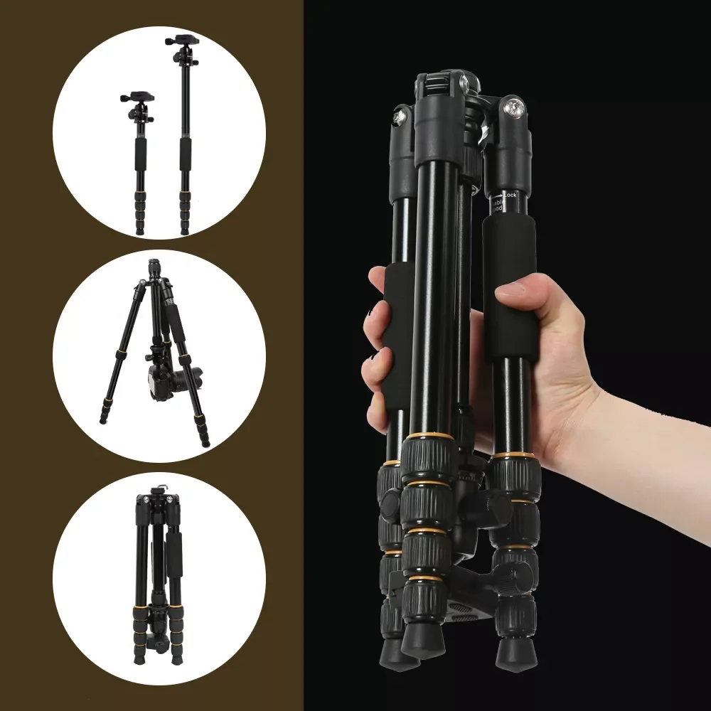

2023 Q666 Lightweight Camera Tripod Stand Stativ trípode Portable Professional Aluminum Travel Monopod Ball Head Compact for DS