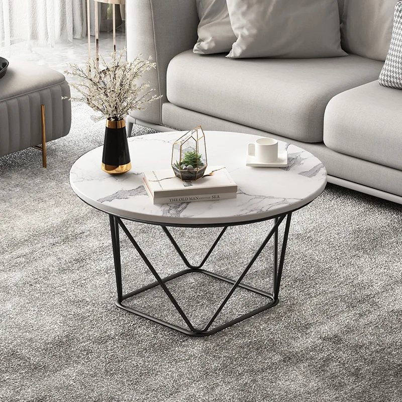 

Роскошный журнальный столик в скандинавском стиле, простой домашний Железный журнальный столик для квартиры, мраморный стол, вспомогатель...