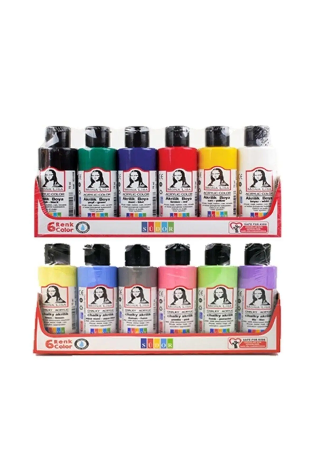

Monalisa Acrylic Paint 12 Color x 70 ml 6 Main Color + 6 Pastel Color