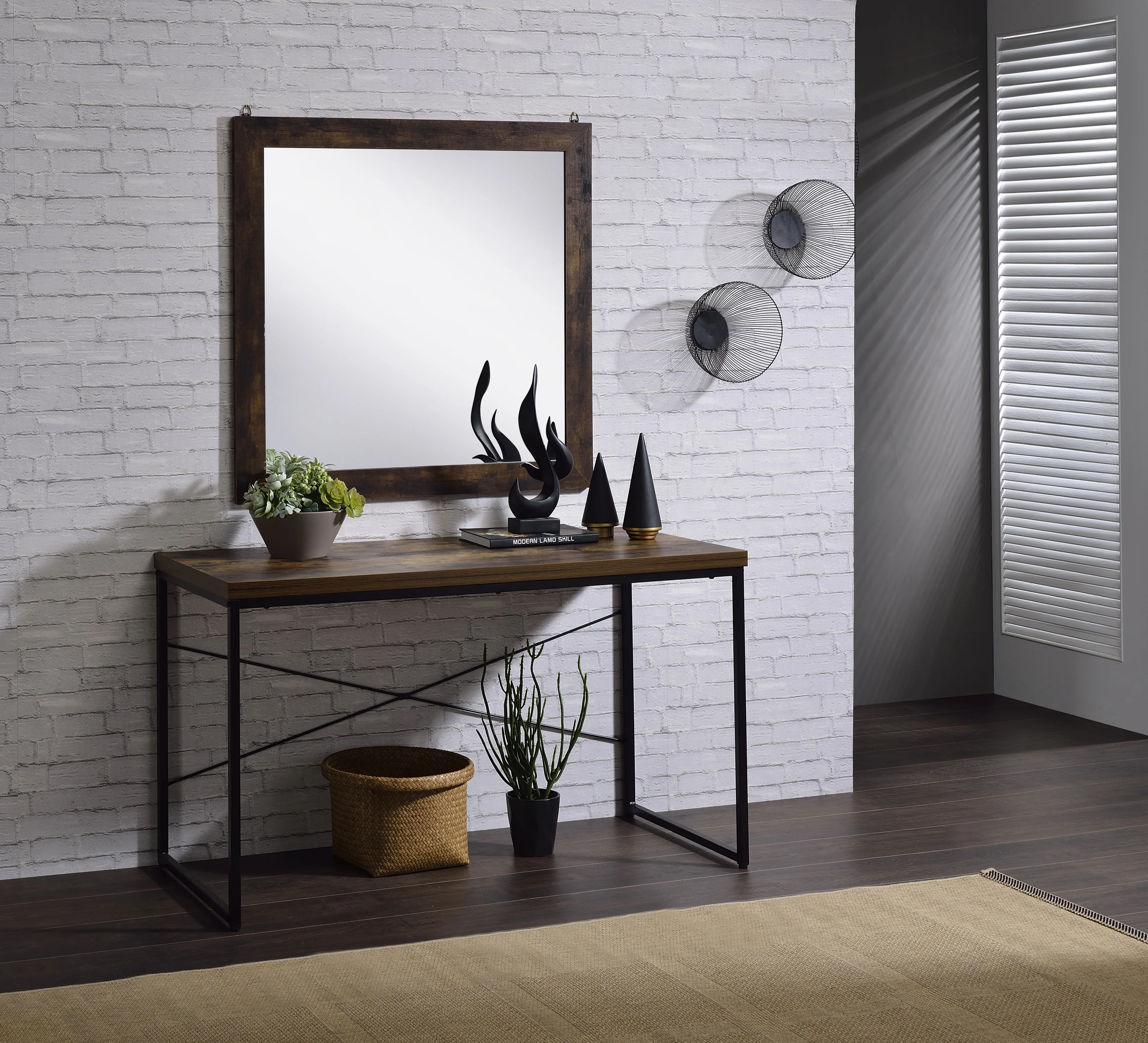 

Bob Console Table in Weathered Oak & Black Finish AC00906