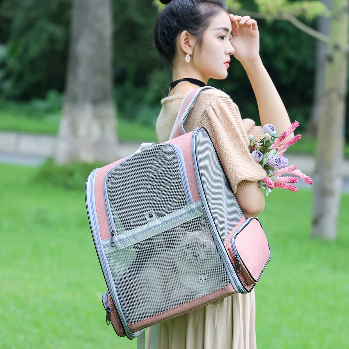 

Pet Cat Carrier Backpack Breathable Cat Travel Outdoor Shoulder Bag for Cats Small Dogs Portable Backpack Carrying Pet Supplies