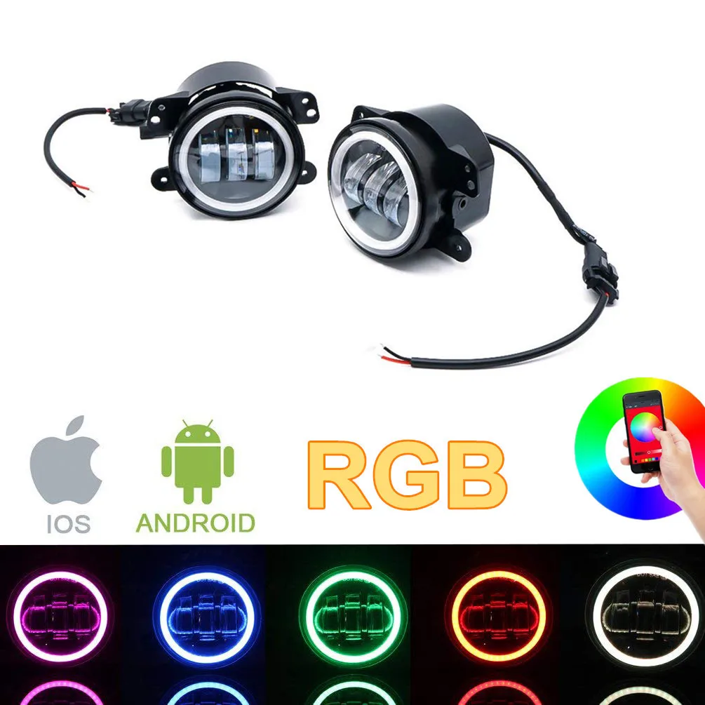 

Для Jeep JK бампер противотуманная фара RGB с DRL 30W LANTSUN J023-5RGB