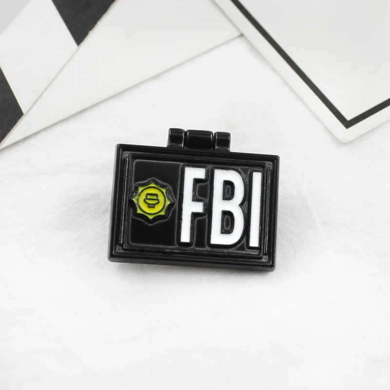 FBI Brooch Business Card Fox Mulder ID Card Enamel Pin Denim Jacket Badge Fashion Punk Jewelry Gift For Friends Childs images - 6