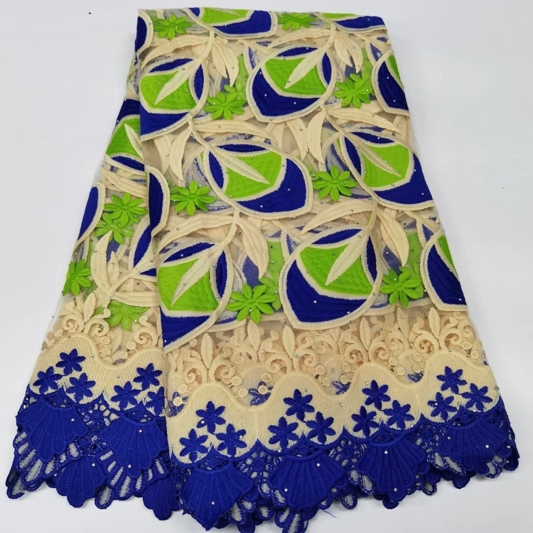 

African Cord Lace Fabric With Stones Embroidery Nigerian France Net Lace Fabric High Quality Guipure Lace Fabric For Wedding