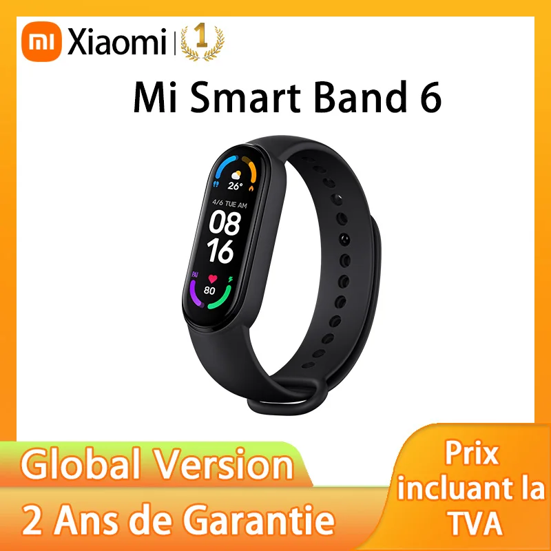 Смарт-браслет Mi Band 6 с цветным экраном Bluetooth датчиком физической активности для