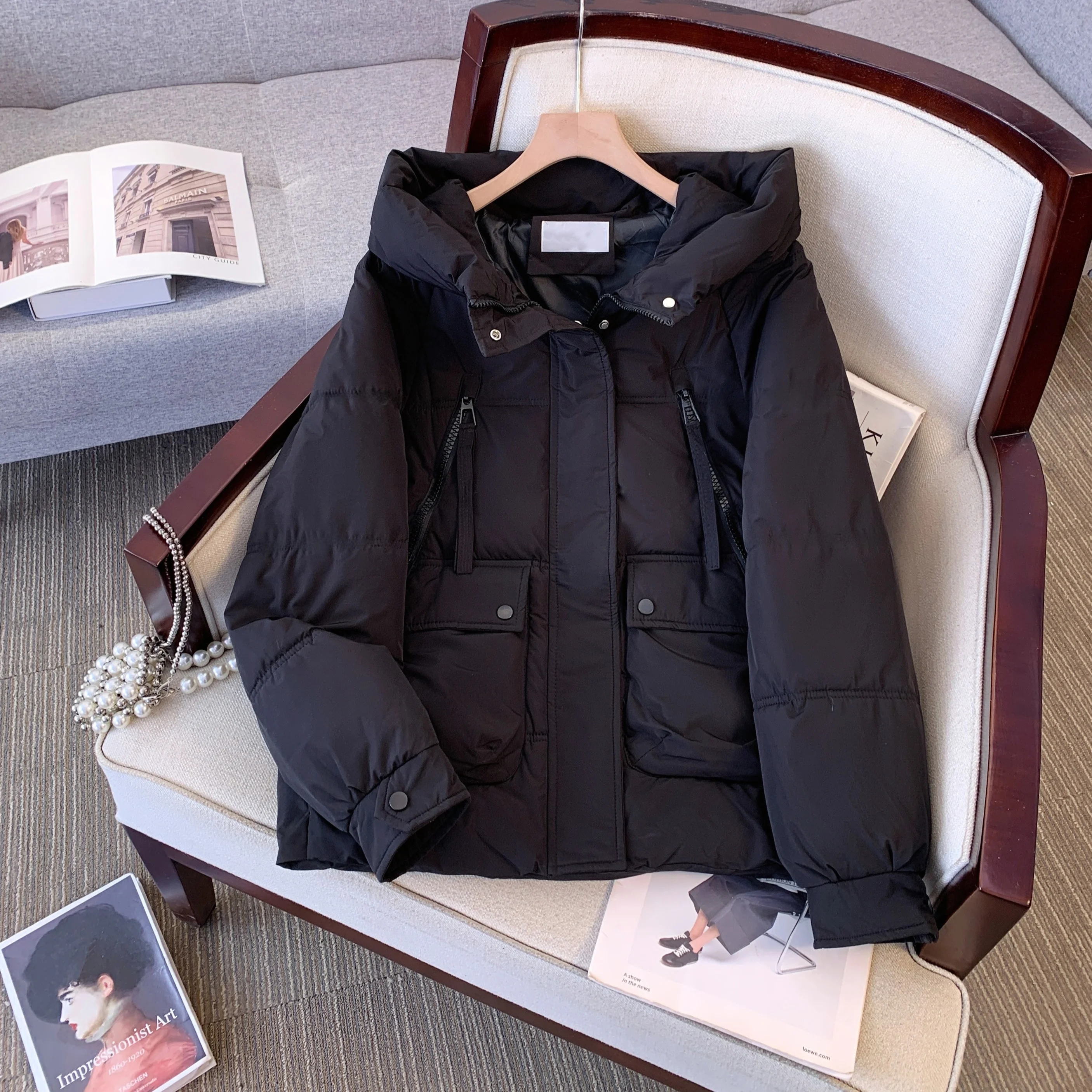 Пуховик с хлопковой подкладкой женская зимняя одежда 2024 новинка популярная в