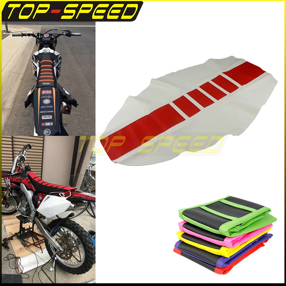 

Enduro Red Rubber Seat Cover Motocross Gripper Soft For Kawasaki Yamaha Honda Suzuki CRF CR XR 125 250 450 230 150 500 Dirt Bike