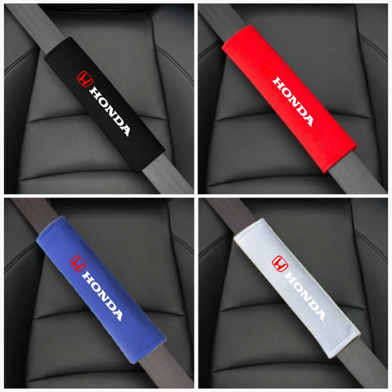 Фото 2 шт. плюшевые накладки на ремни безопасности для Honda Mugen Power Civic Accord CRV Hrv Jazz, автомобильные аксессуары №2