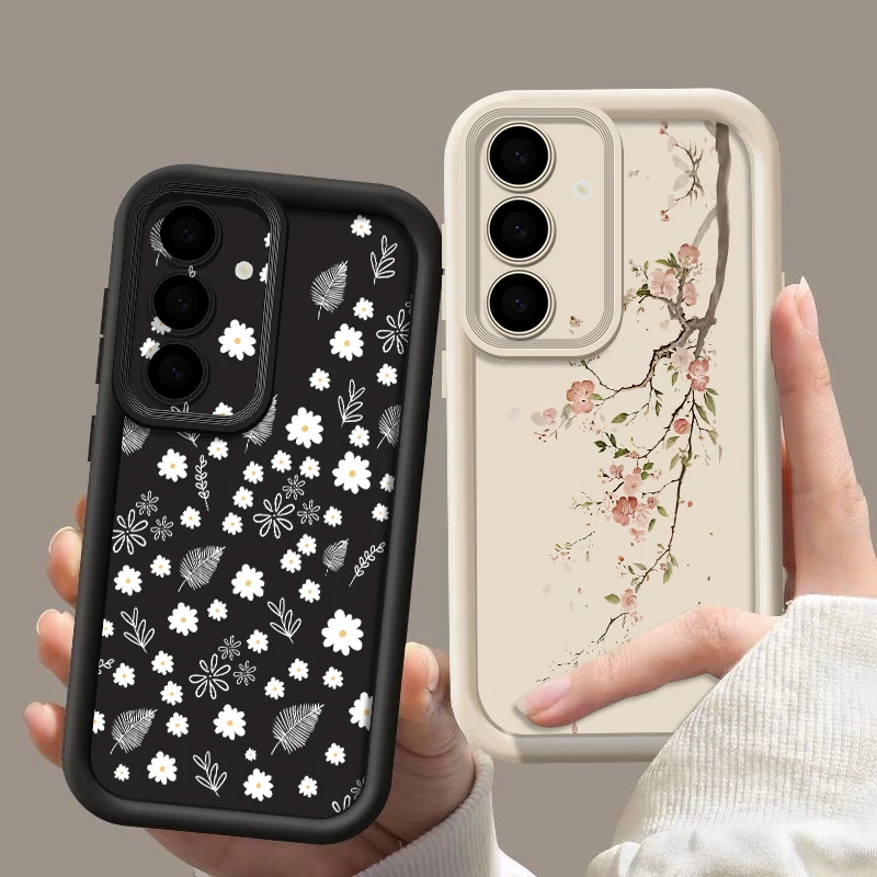 Фото Чехол для телефона с цветочным узором для Samsung A57 A37 A56 A27 A17 A26 A36 A55 A15 A54 A16 S26 S24 S23 S22 Ultra S25 FE, мягкий чехол. №3