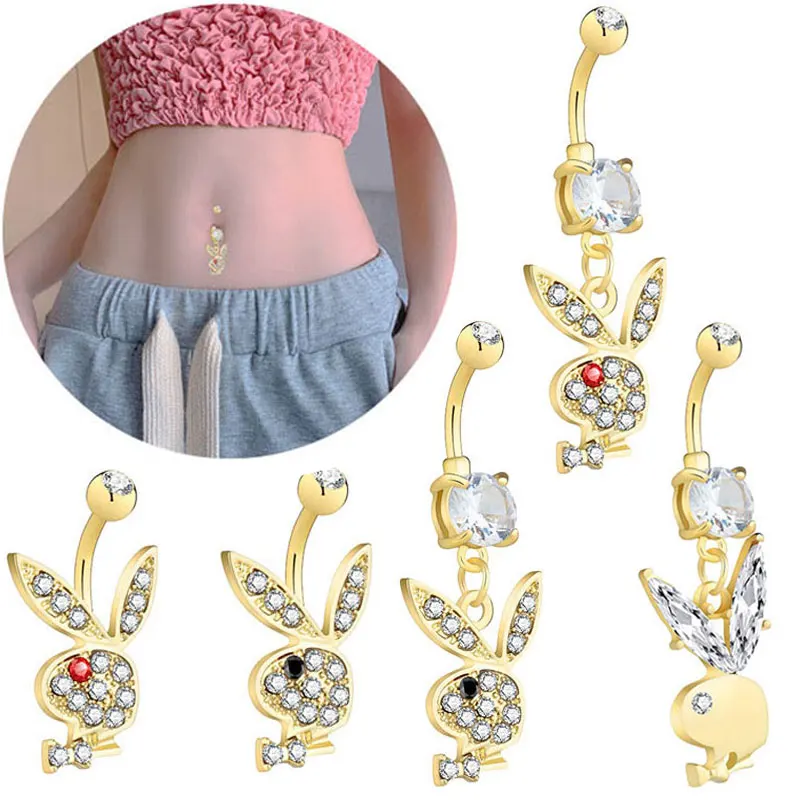 

Милый пирсинг для пупка, кольцо для пупка в виде кролика, креативный пирсинг для пупка Ombligo, мультяшный кролик, Ювелирное Украшение для тела
