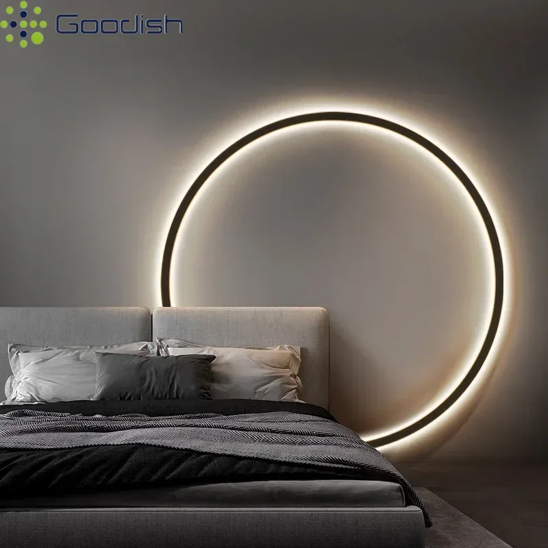 Фото Скандинавские настенные светодиодные светильники Nordic Luxury-lite Golden Ambiance Circle из железа, креативные светильники для гостиной, декоративные люстры для дома №4