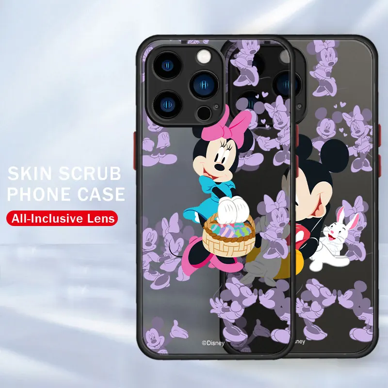 

Matte For Apple iPhone 12 14 X 7 11 XR 13 Pro Max 6 8 Plus XS SE Mini 6S Fun Mickey Minnie Easy Art Fundas Shockproof