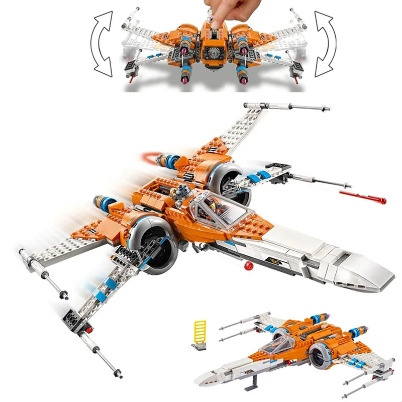 

Fit 75273 Disney Stars Fighter Space Wars Poe Dameron's X-wing Fighter Spaceship Building Blocks Bricks Toys Kid Gift