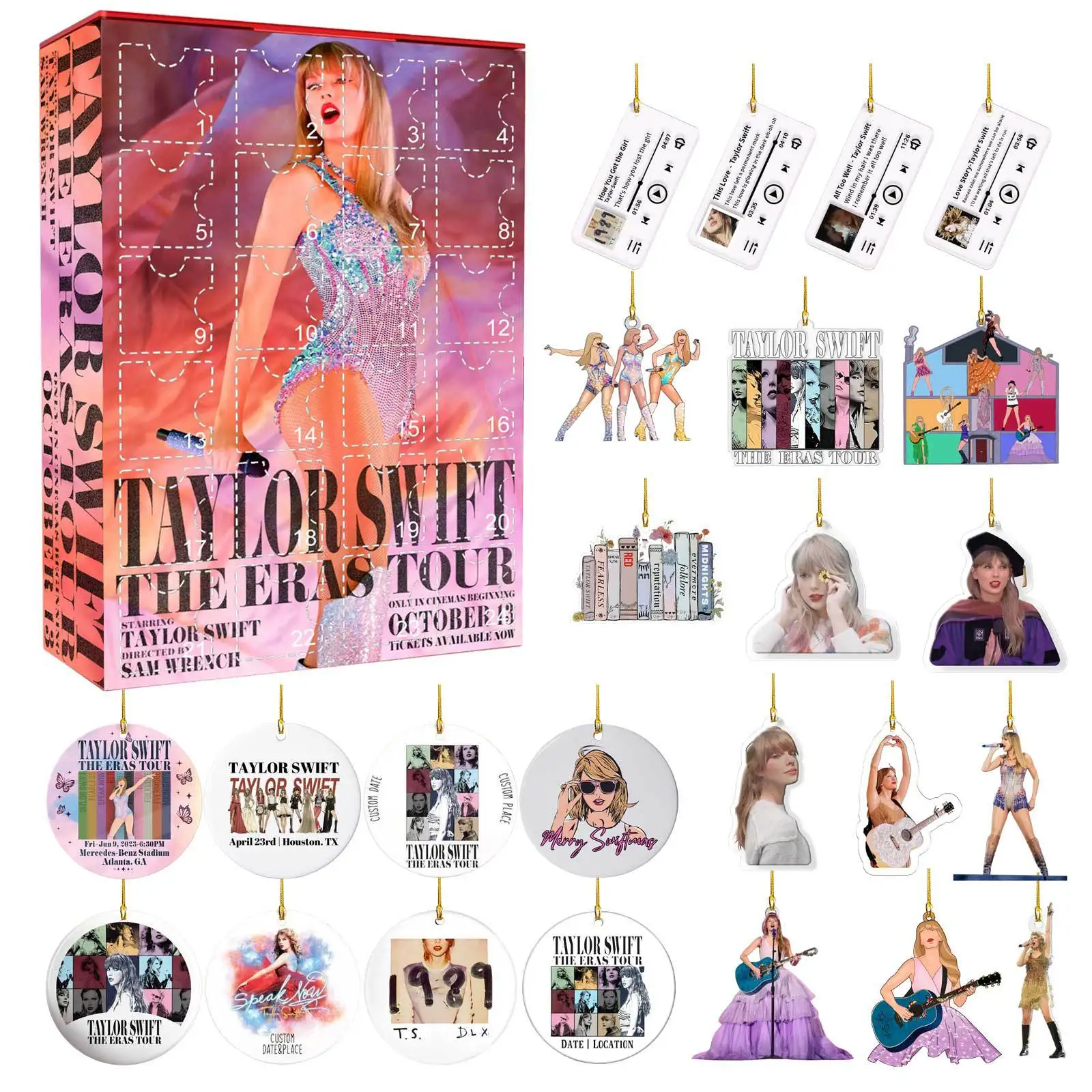

Taylor-Swift Advent Calendar 2023 Christmas Holiday Birthday Countdown Calendar with 24 Gifts for Kids Adults Fans