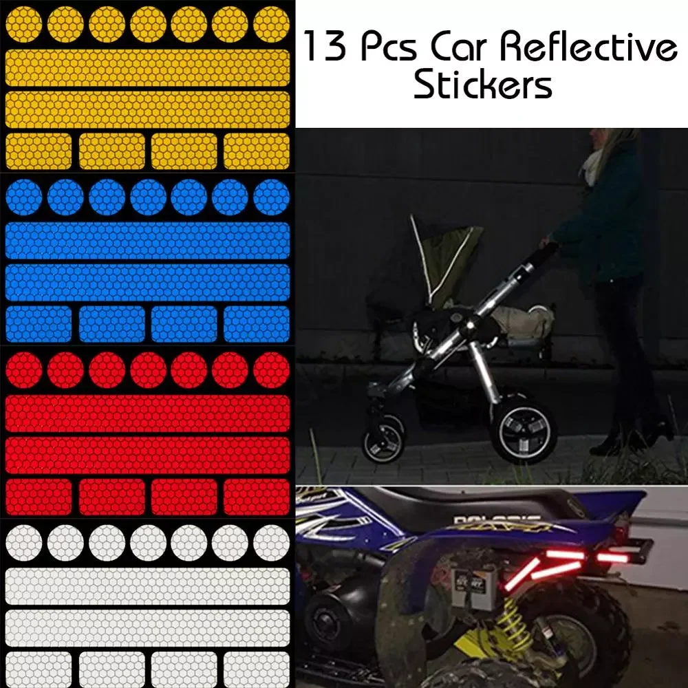 Pieces in 1 Car Safety Warning Tape Reflective Strips 4 Colors Bumper Bike Decal Sticker Car Sticker Car-styling