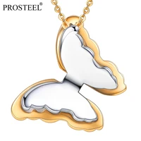 prosteel butterfly charm necklace stainless steel gold plated dainty pendants girlfrind wife mother thanksgiving gift psp3551gj