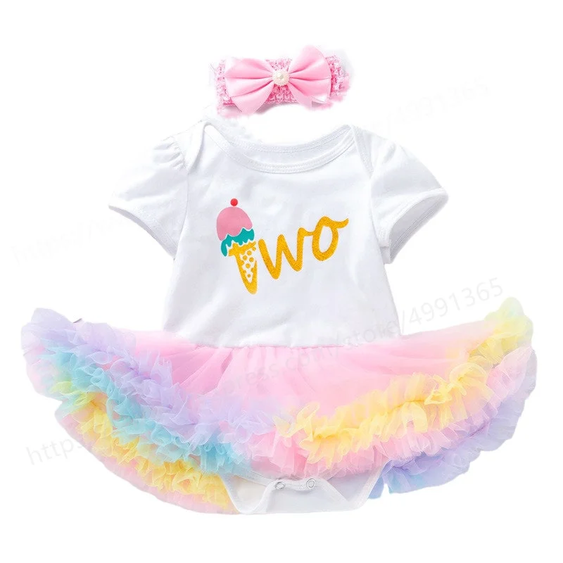 

Baby Girl Newborn 2nd Birthday Tutu Onesie Outfit Princess Dress Christening Gown Ball Dess Baptism Clothes