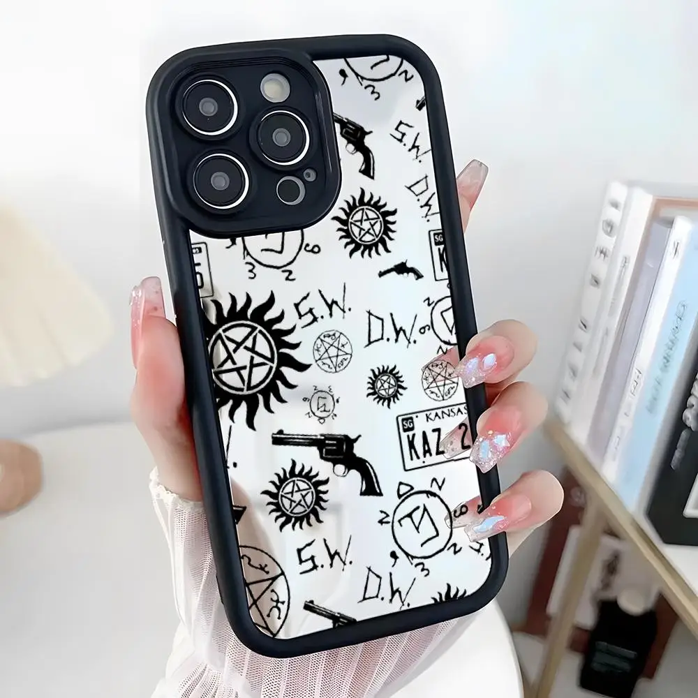 Чехол для телефона S-Supernatural серии iPhone 16 Pro Max 15 14 Plus 13 12 11 XR XS X мягкий зеркальный