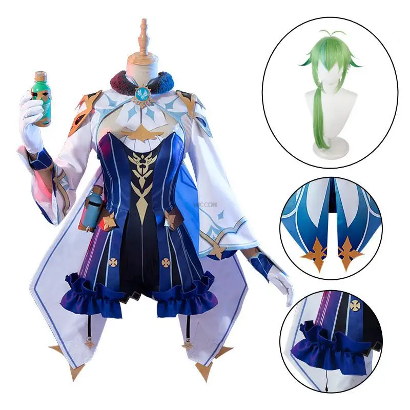 

Sucrose Cosplay Costume Genshin Impact Adult Carnival Uniform Wig Anime Halloween Costumes Women Game
