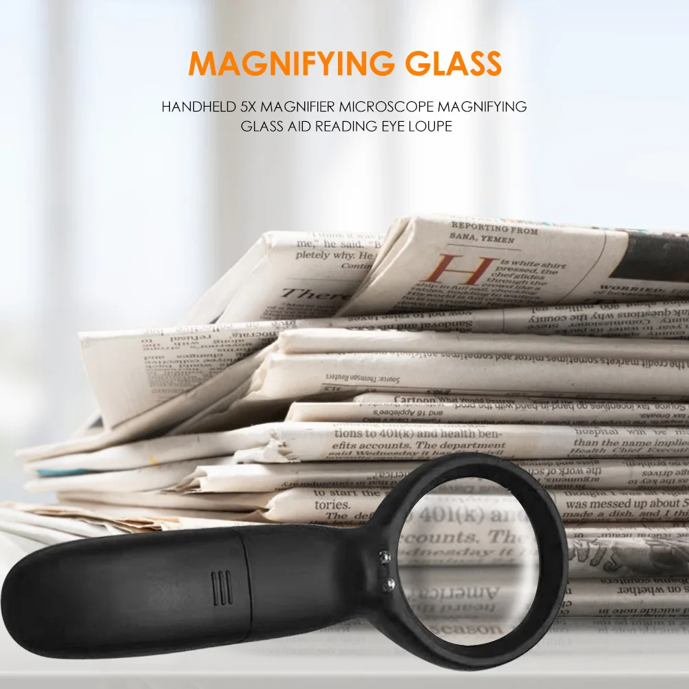 

Handheld 5X LED Illuminated Multifunction Durable Magnifier Microscope Aid Reading Magnifying Glass the Elder Supply
