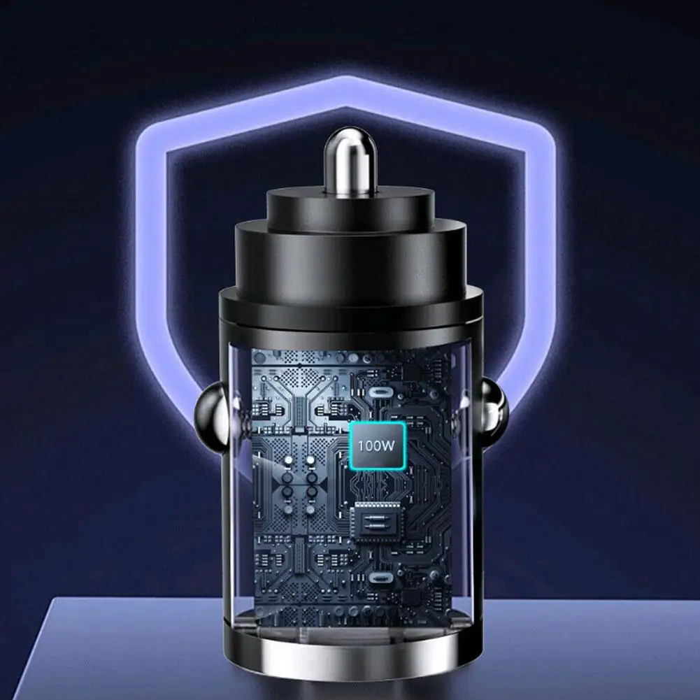 Автомобильное зарядное устройство Pull 100 Вт PD + QC, мини-зарядное устройство USB C, автомобильное зарядное устройство для телефона, адаптер для IPhone 13 12 C9Q6 (art.: 3920c2fa738fc) - 3920c2fa738fc
