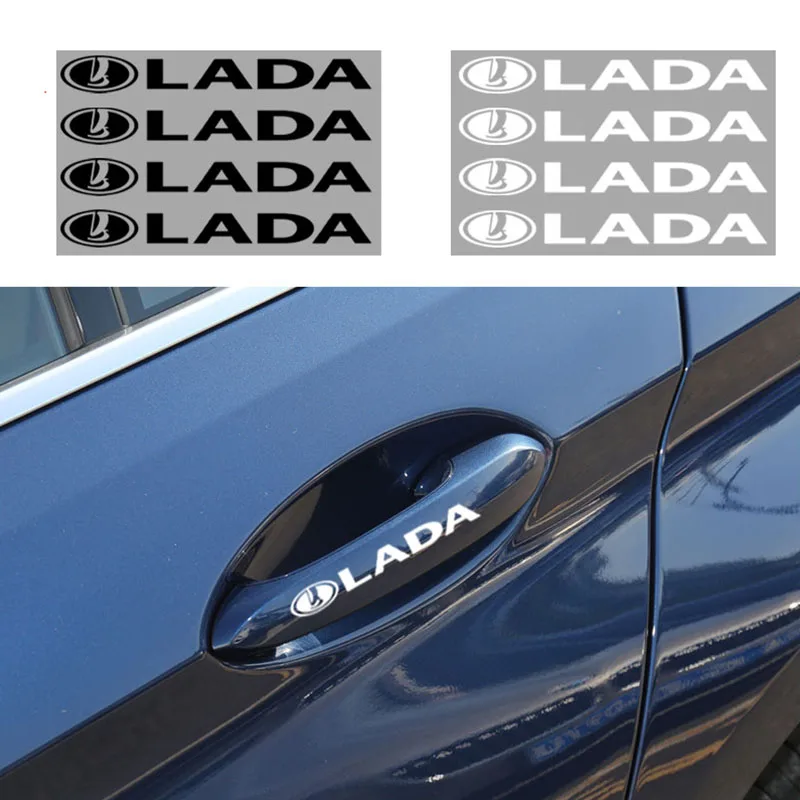 

4pcs Car Door Handle Stickers Auto Decals for LADA Niva 4X4 2121 X Ray Juguete 1/24 2101 2107 Shirt 1600 Car Decorative Styling