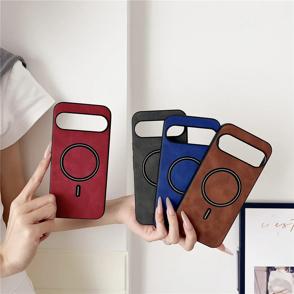 Кожаный чехол с беспроводной зарядкой для Google Pixel 9 8A 7A 8 7 Pro XL матовый магнитный