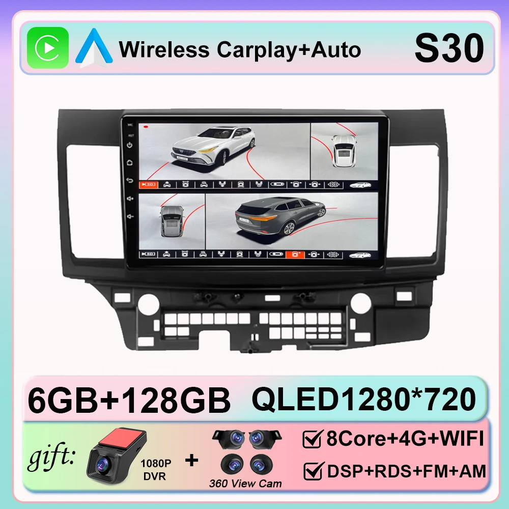 

Автомагнитола Android 16 для MITSUBISHI LANCER 9 10 X 2008-2016 с мультимедиа, навигацией, беспроводным CarPlay и GPS