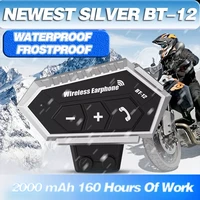 waterproof moto wireless anti interference helmet headset intercom for motorcycle slive bt 12 motorcycle helmet headset