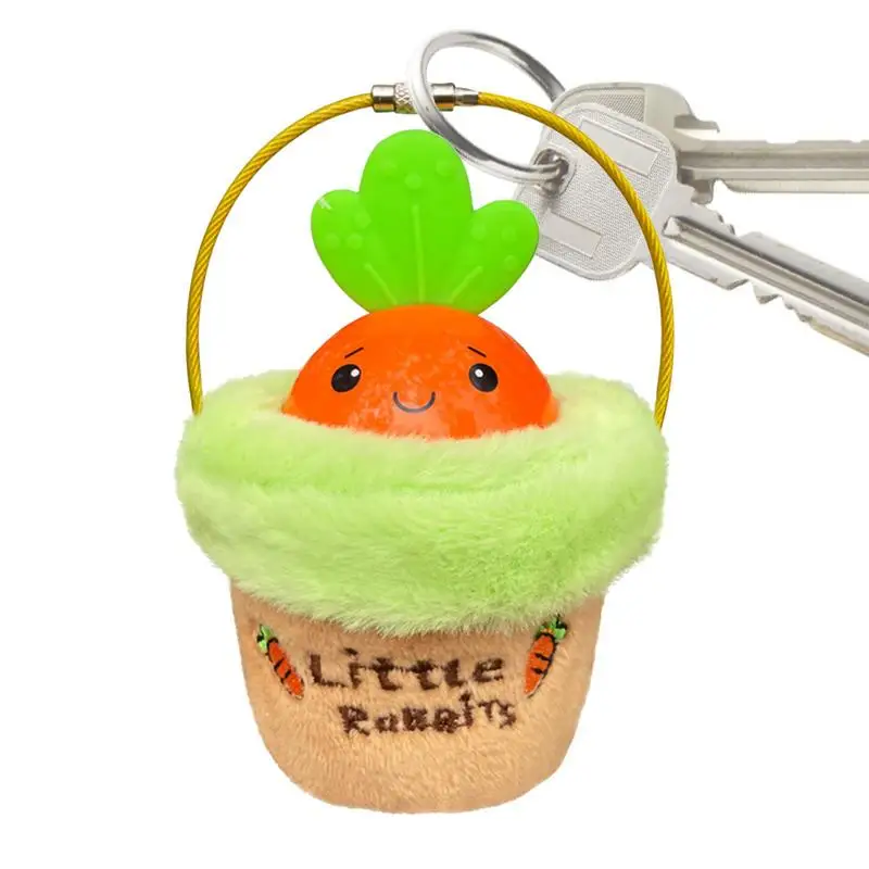 

Pulling Radish Funny Vegetables Couple Keychain Kawaii Carrot Plush Toy Children Toy Stuffed Toy Keyring Kids Birthday Gifts