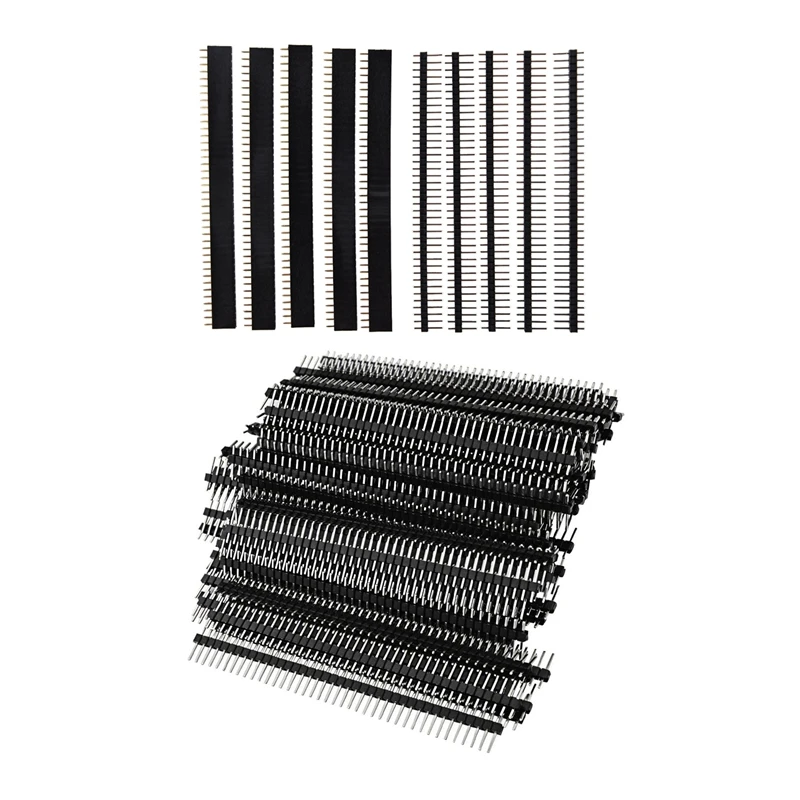

10Pcs 40 Pin 2.54Mm Single Row Straight Male + Female Pin Header Strip & 100Pcs Male Header Pins, Straight Single Row