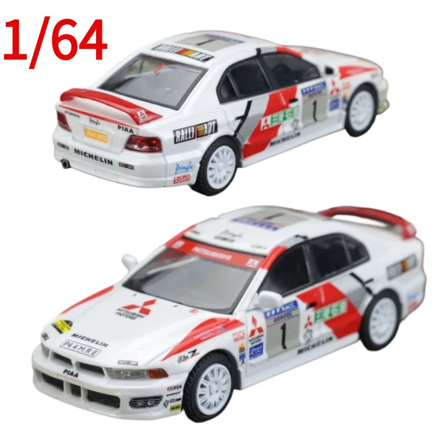 Фото Коллекционная модель автомобиля MK Diecast 1:64 Mitsubishi Lancer Evolution VR-4, игрушечная машинка для мальчиков, подарок №1