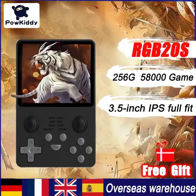 

2023 Powkiddy RGB20S Retro Game Console Open Source System 3.5-Inch IPS Screen Handheld Video Game Console 256G with 58000 Games