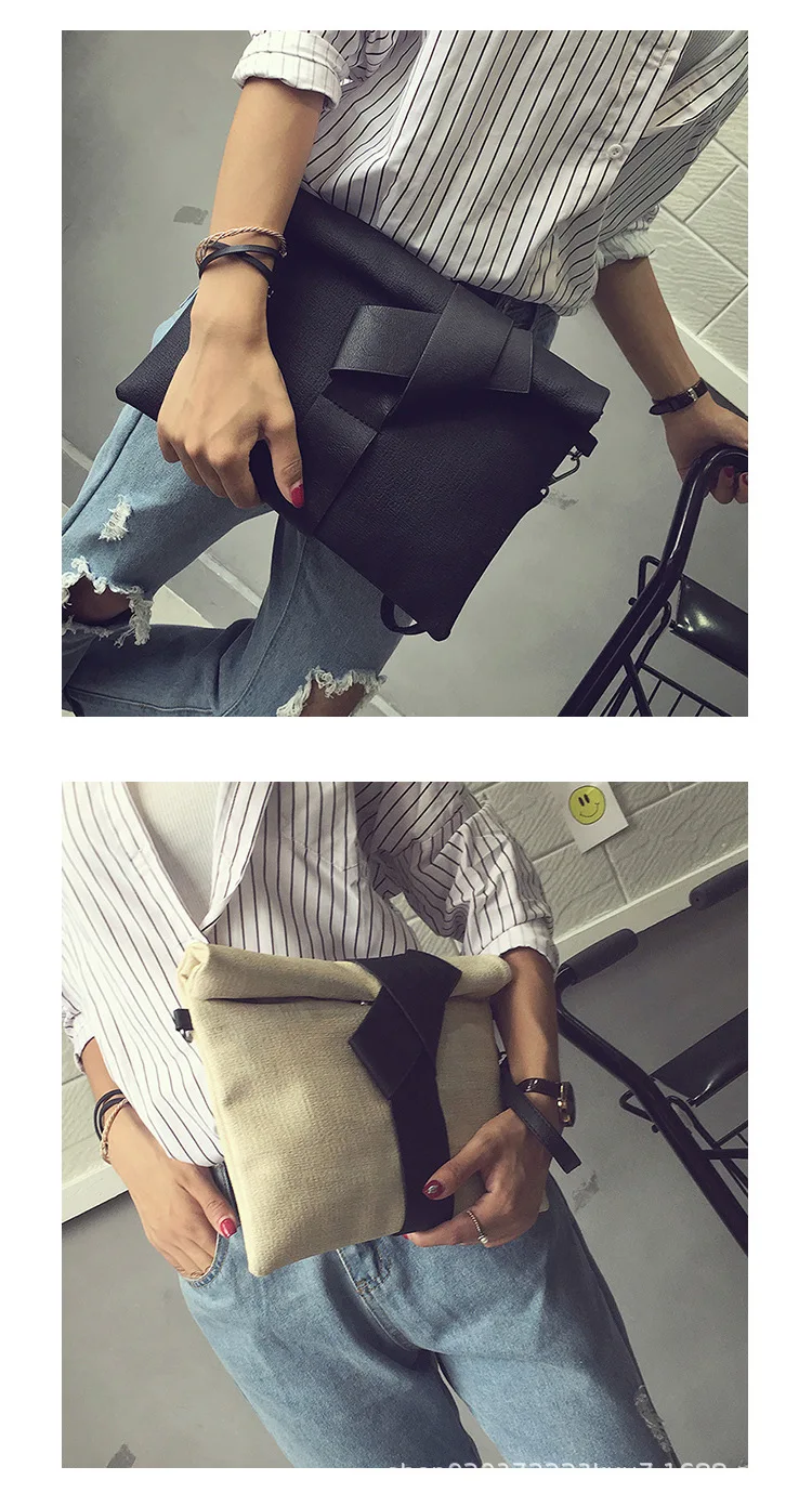 2022 New Clutch Trend Contrasting Color Bag Envelope Bag Tramp Tote Bag Women's Fashion Simple Large Bag Messenger Bag