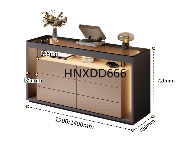 Минималистичный прикроватный шкаф шесть ящиков |