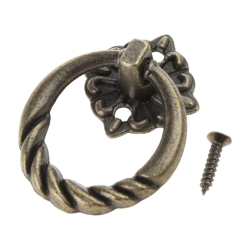 

Винтажные ручки для выдвижных ящиков, мини-ручка для шкафа, ручки для мебели «сделай сам», деревянное кольцо для ящика, декоративные ручки, нелегко выцветают