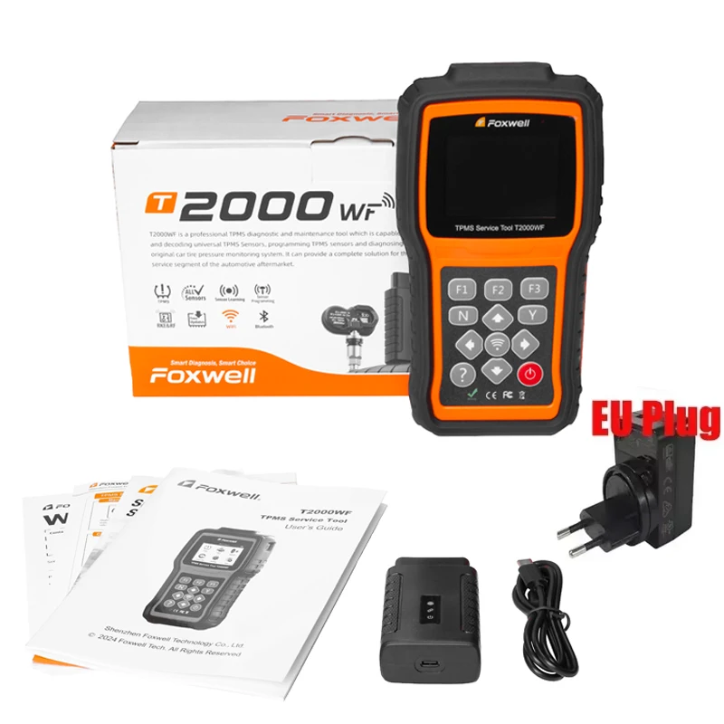 

FOXWELL T2000 WF Автомобильный диагностический инструмент Система контроля давления в шинах TPMS Инструмент программирования 315/433 МГц T10 T20 для BMW
