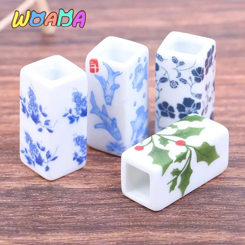 1:12 Dollhouse Miniature Chinese Ceramics Chopsticks Tube Tableware Model Kitchen Decor Toy Doll House Living Scene Decor