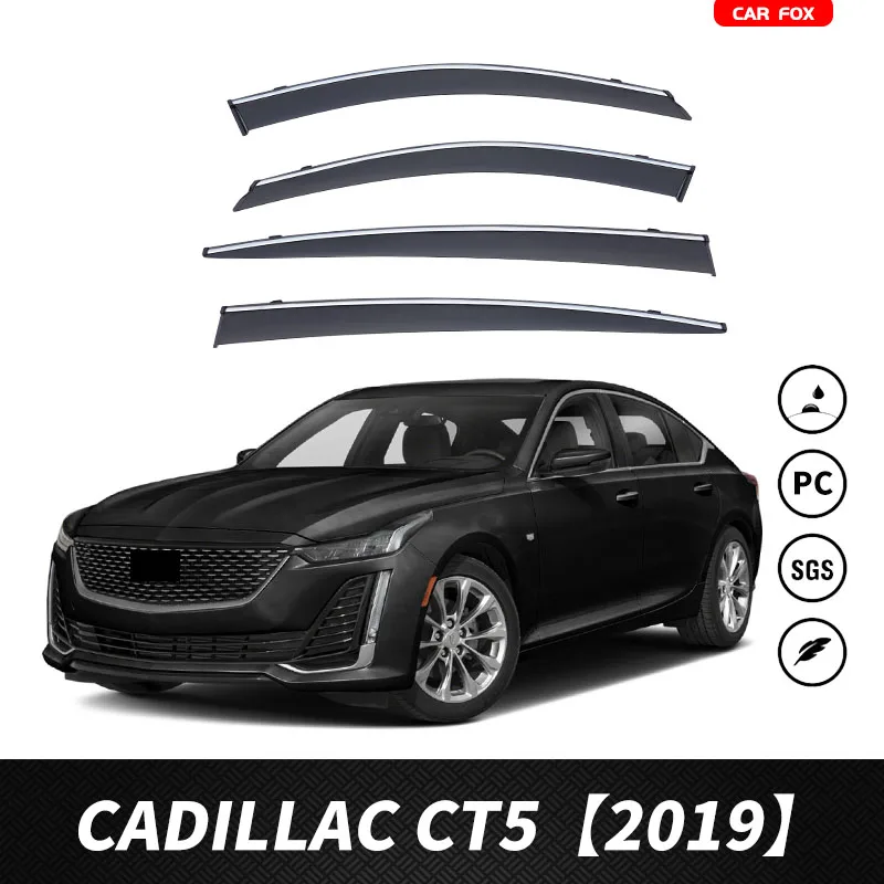 

Пластиковый козырек на окно для CADILLAC CT5 2019 +, оттенки на вентиляционное отверстие, защита от солнца, дождя, 4 шт./комплект, для CADILLAC CT5 2019 +