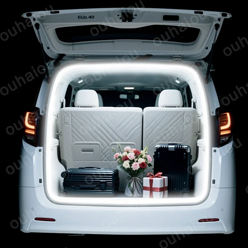 

Для Toyota Alphard VELLFIRE 20 30 40, модификация освещения багажника, атмосферные фонари, белый, теплый белый, задняя светодиодная панель багажника