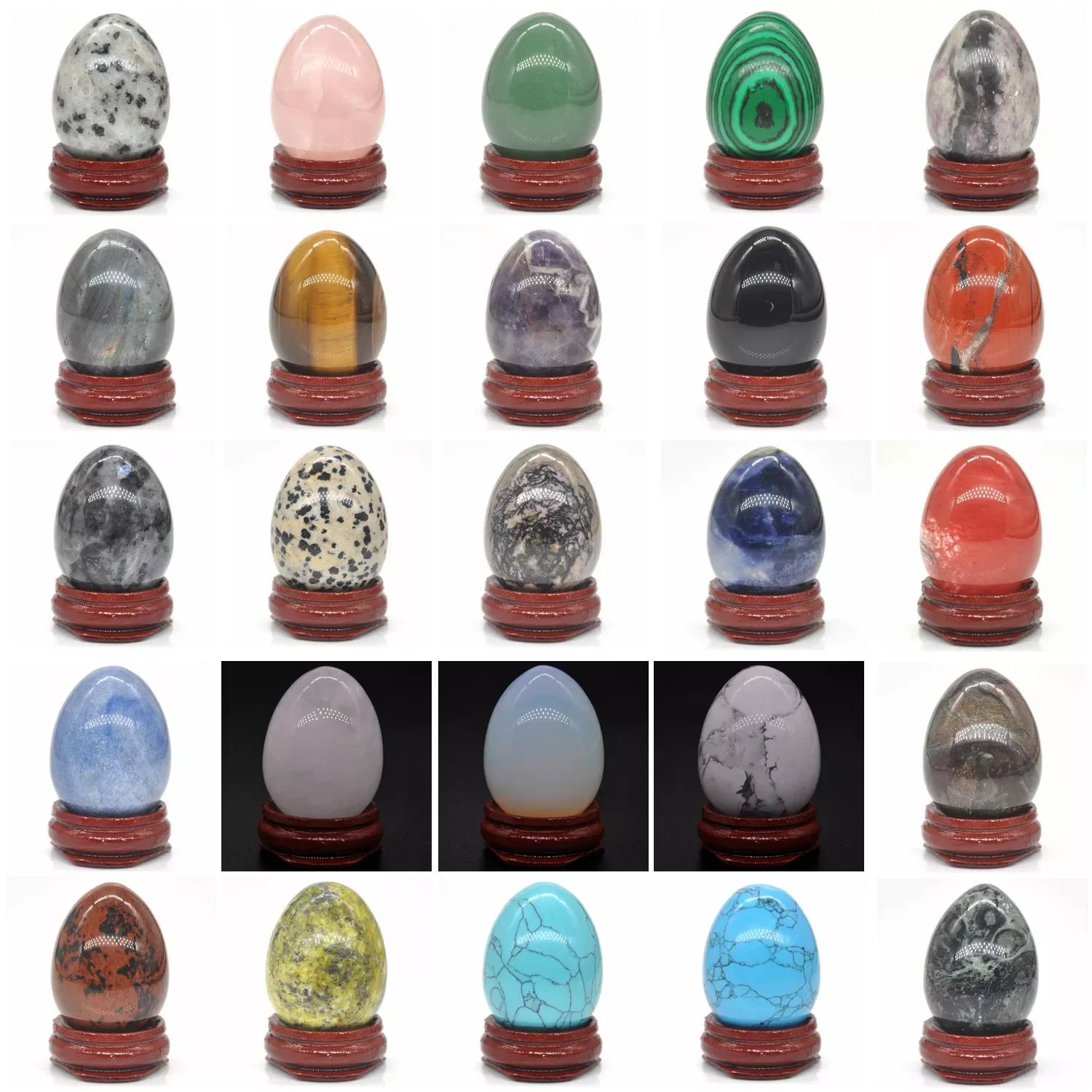 

Undrilled Yoni Egg Natural Stone Healing Crystal Kegel Exercise Pelvic Massage Gemstone Reiki Home Decoration With Stand