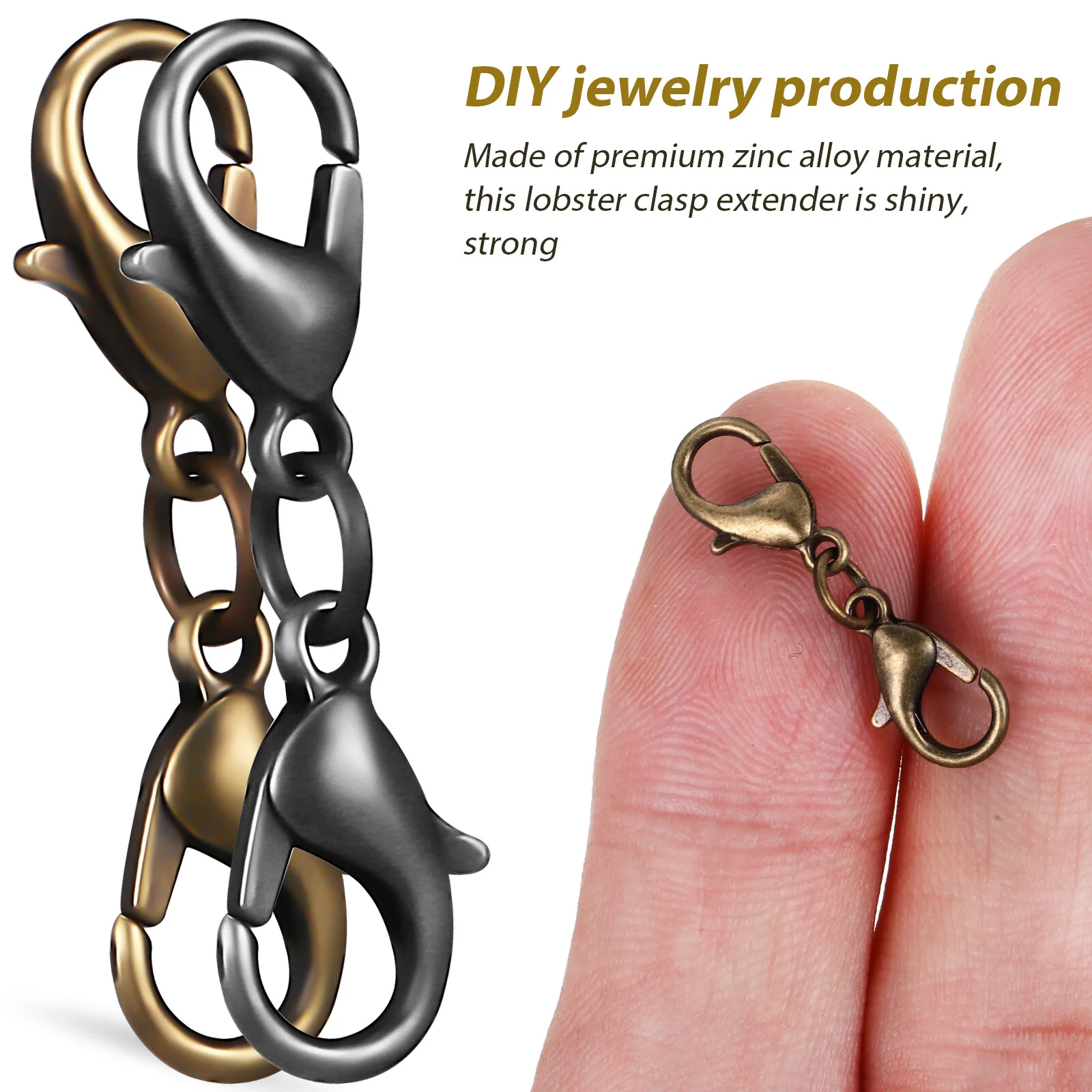 Extension Buckle Double Claw Connector Necklace Extender Clasp Jewelry Lobster DIY