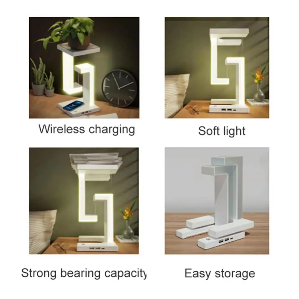 

Suspending Anti-gravity Night Light 10W Wireless Charging Multifunction Desk Lamp Dimmable Table Lamp For Bedroom Decor