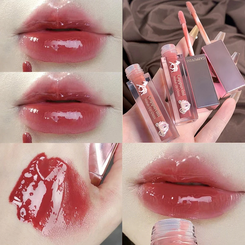 

Mirror Water Light Lip Gloss Moisturizing Lip Glaze 8 Colors Waterproof Long Lasting Liquid Lipstick Red Clear Lip Tint Makeup