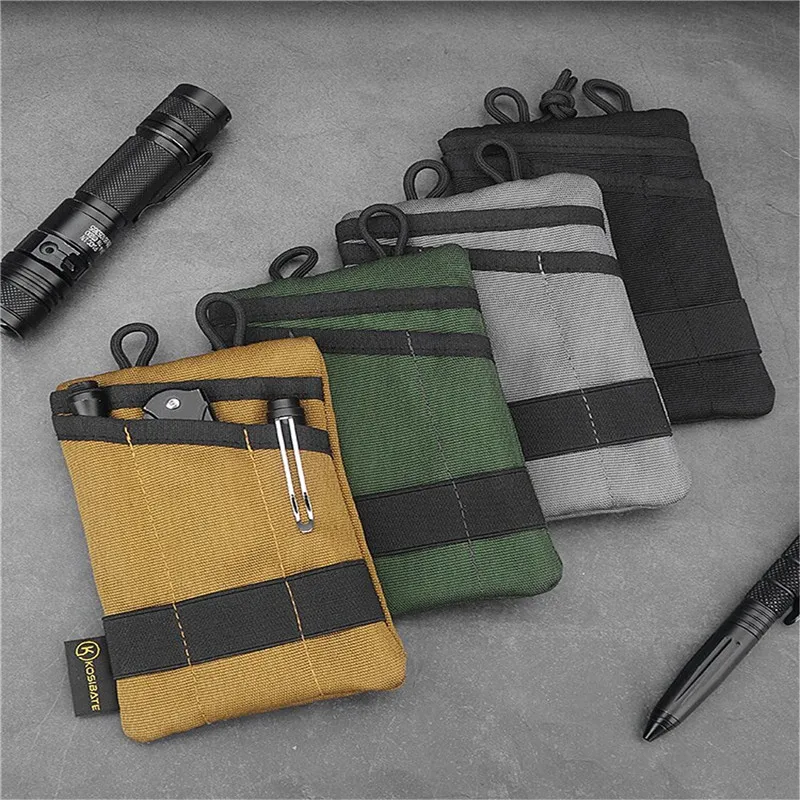 

Compact Pocket Organizer Pouch Multifunctional for Camping Hiking Mountaineering Card Key EDC Pouch Tool Storage Bag