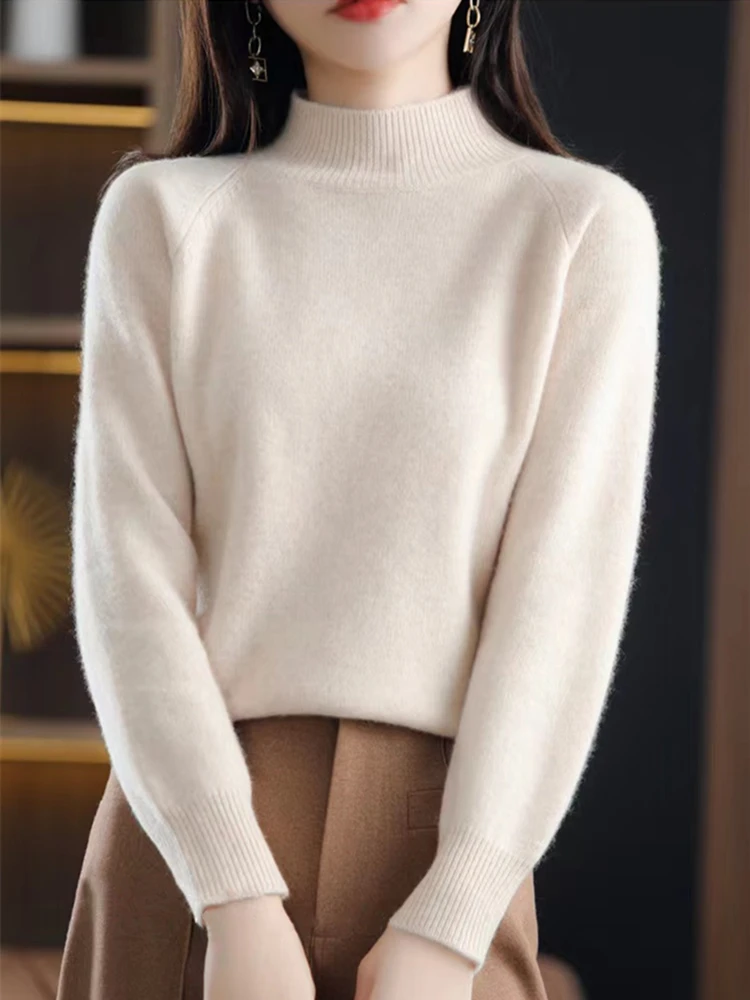 High Sense Super Nice Half-high Collar Inner wear Sweater Women Autumn and Winter Korean Series Chic Soft Glutinous Base Knit...