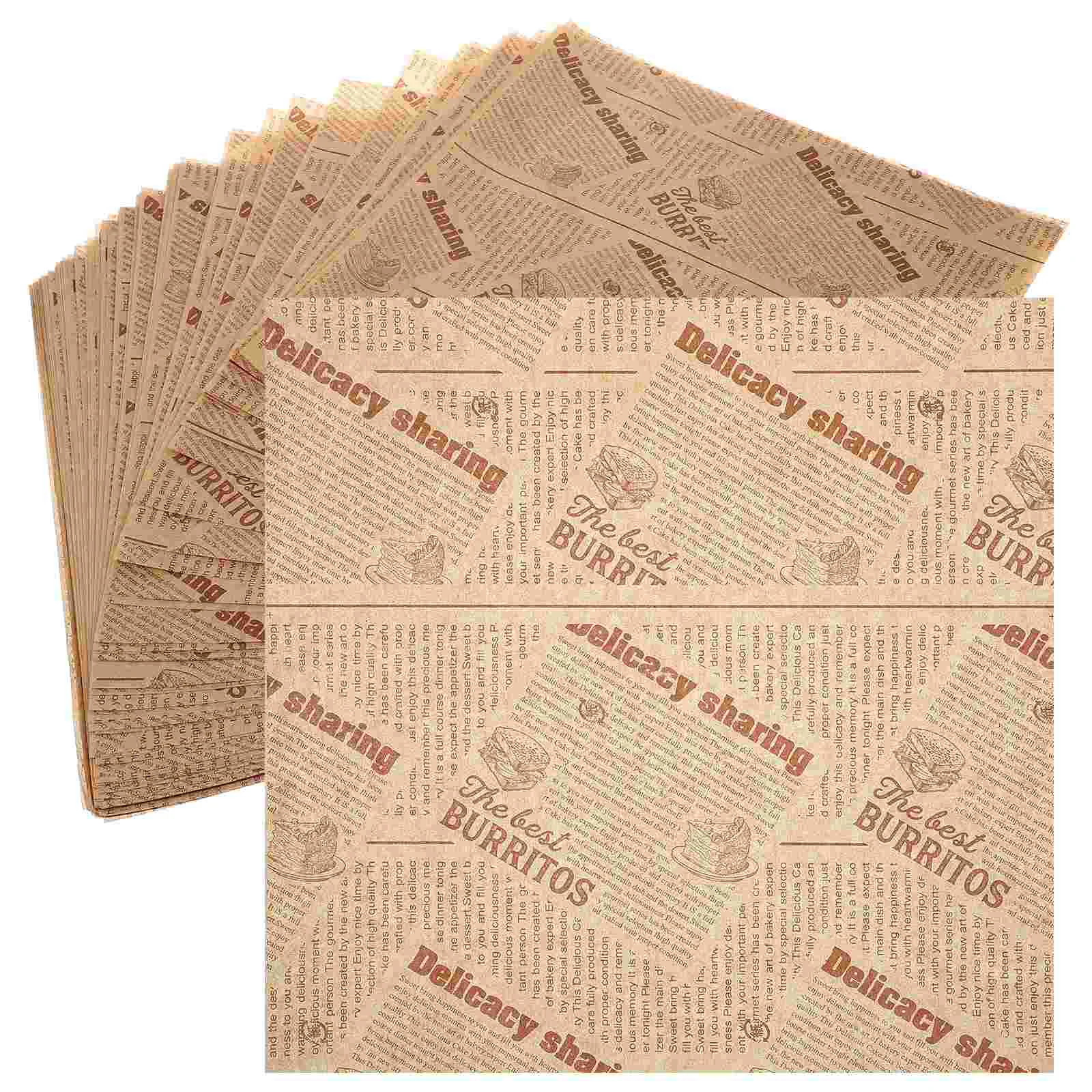

Paperdeli Packing Chips Baking Wraps Wrapping Sheets Wrapcake Fried Wax Greaseproof Parchment Grade Sandwich Anti Tissue Oil