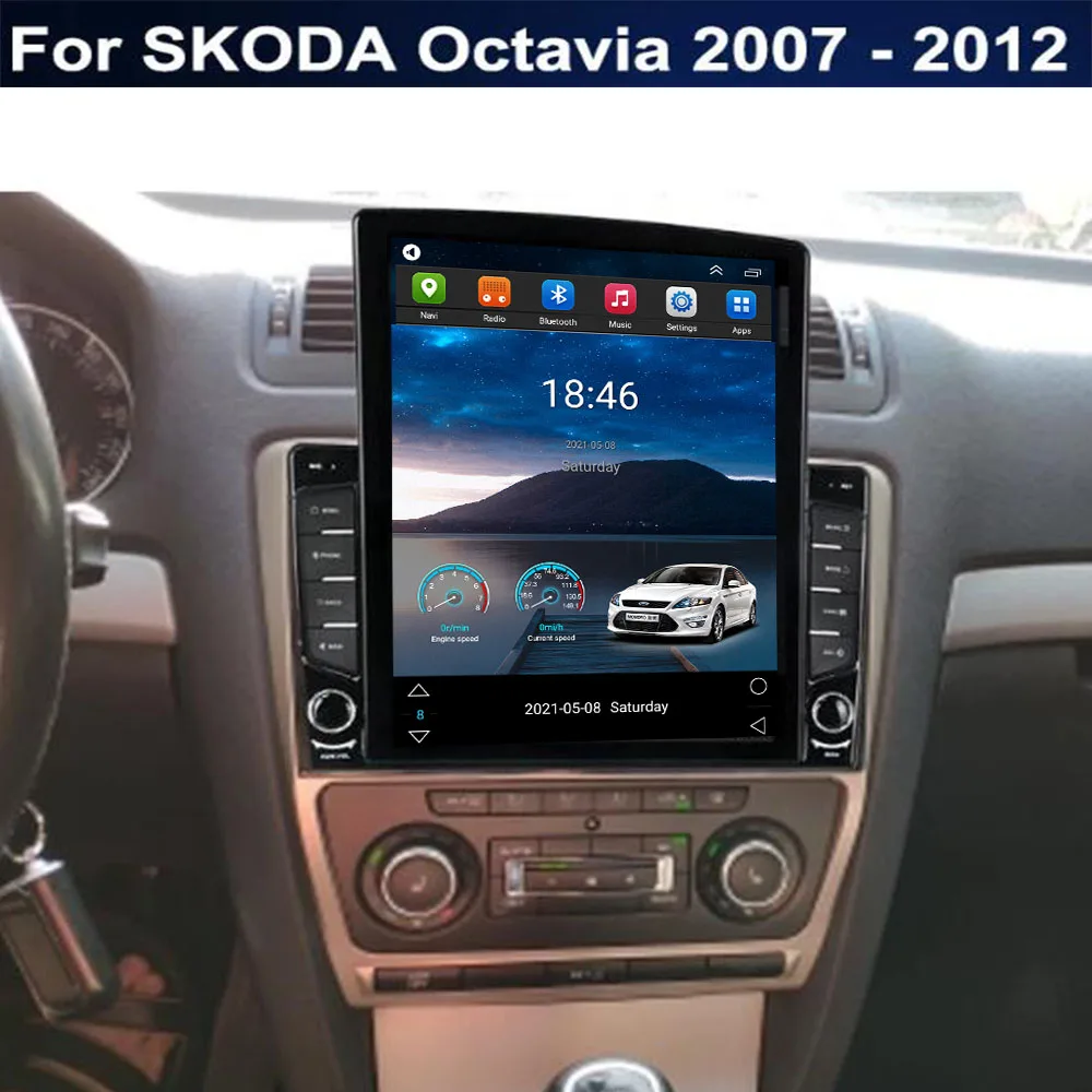 Автомагнитола Tesla Android 12 мультимедийный видеоплеер с GPS-навигацией для Skoda Octavia 2 A5