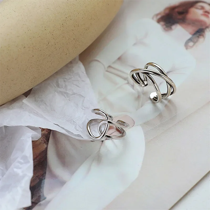 Винтажное корейское кольцо из серебра 925 пробы женское европейское простое