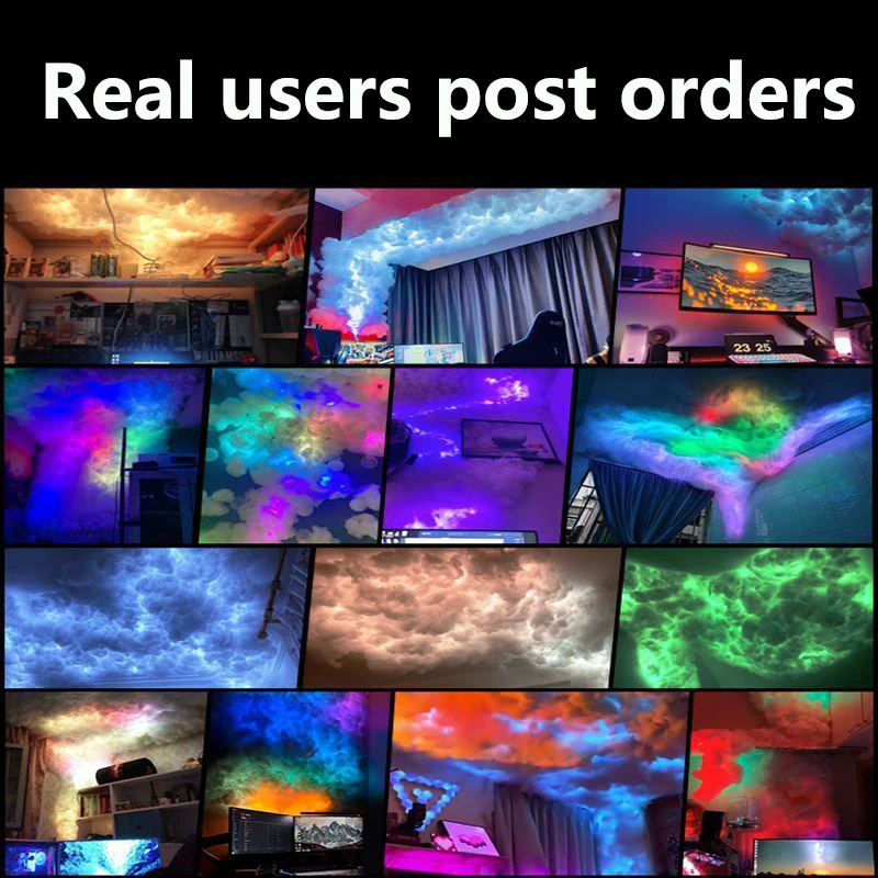 BOTAI DIY Thunder Cloud Lamp Stage Lights Humidifier со светодиодной лентой Burst Shoes светильник